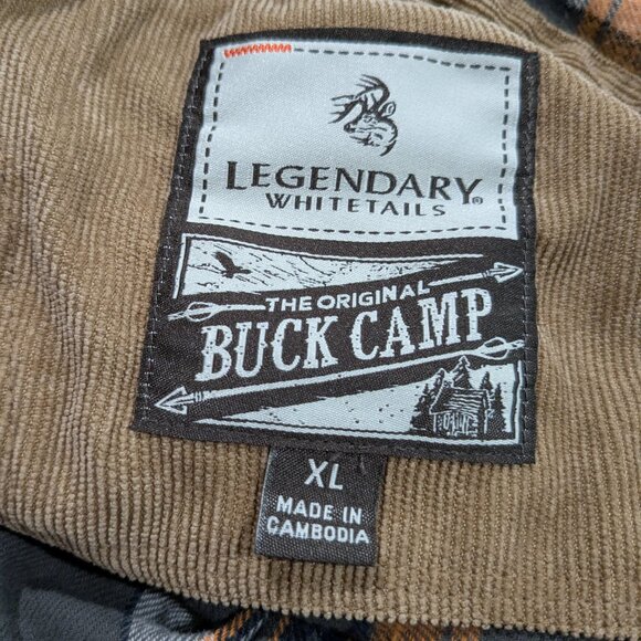 Legendary Whitetails Men's Buck Camp Flannel Shirt, Brown Plaid, XL, Long Sleeve - Picture 12 of 16
